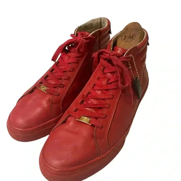 True Religion High Top Leather Sneakers True Red Mens US 9 - Picture 1 of 13